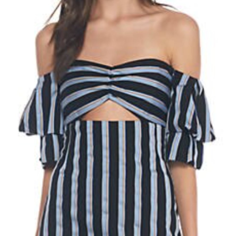 WAYF - teagan strapless ruffle hem dress, S